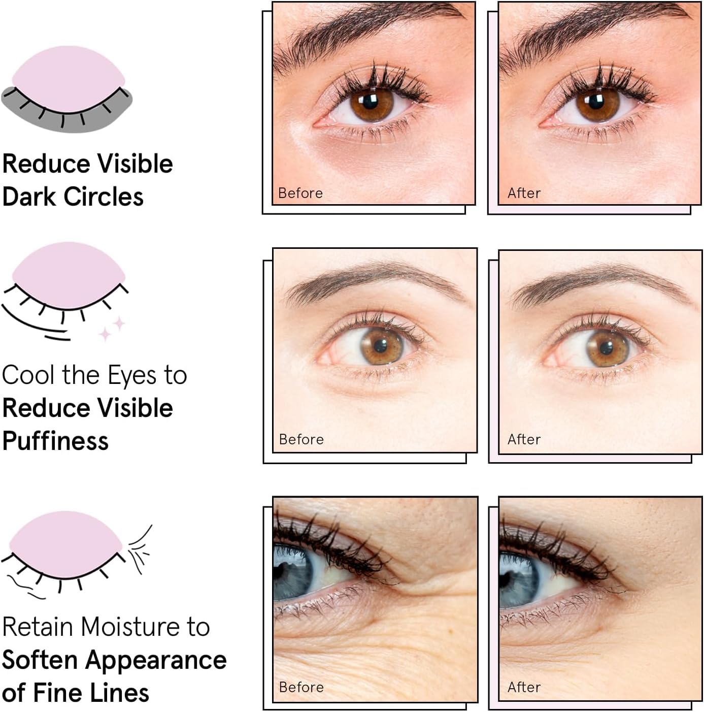 Under Eye Mask | Reduce Dark Circles & Puffiness | Vegan Gel Patches for Women