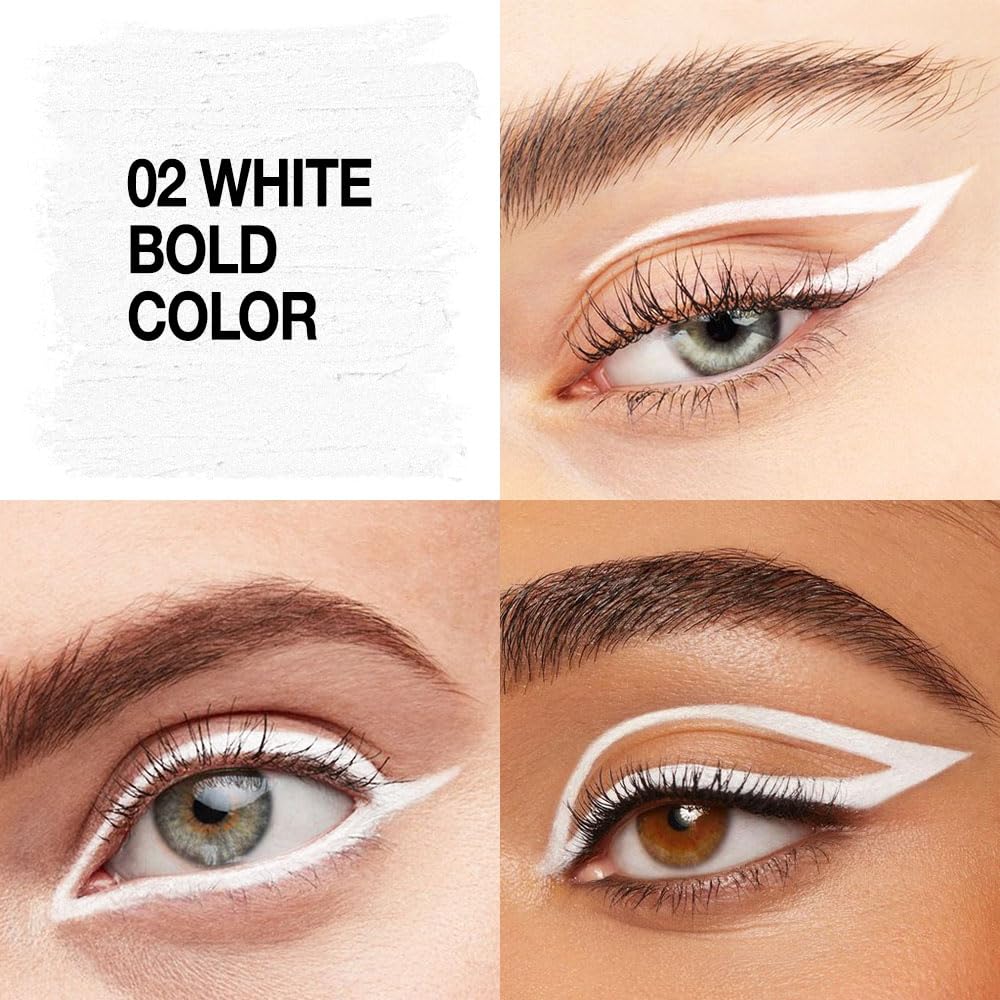 evpct White Eyeliner Pencils for Eyes, Bright White Nude Under Eye Liner Pencil Makeup Waterproof Smudge Proof, Colored Gel Waterline Eyeliner Liquid, Face Paint Stick Lipstick Pen Halloween Makeup