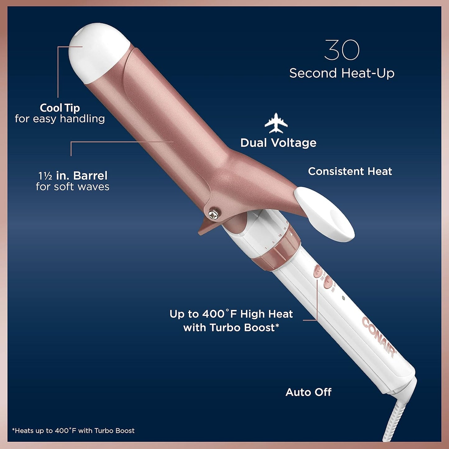 Conair Double Ceramic 1.5-Inch Curling Iron | Soft Waves for Medium & Long Hair