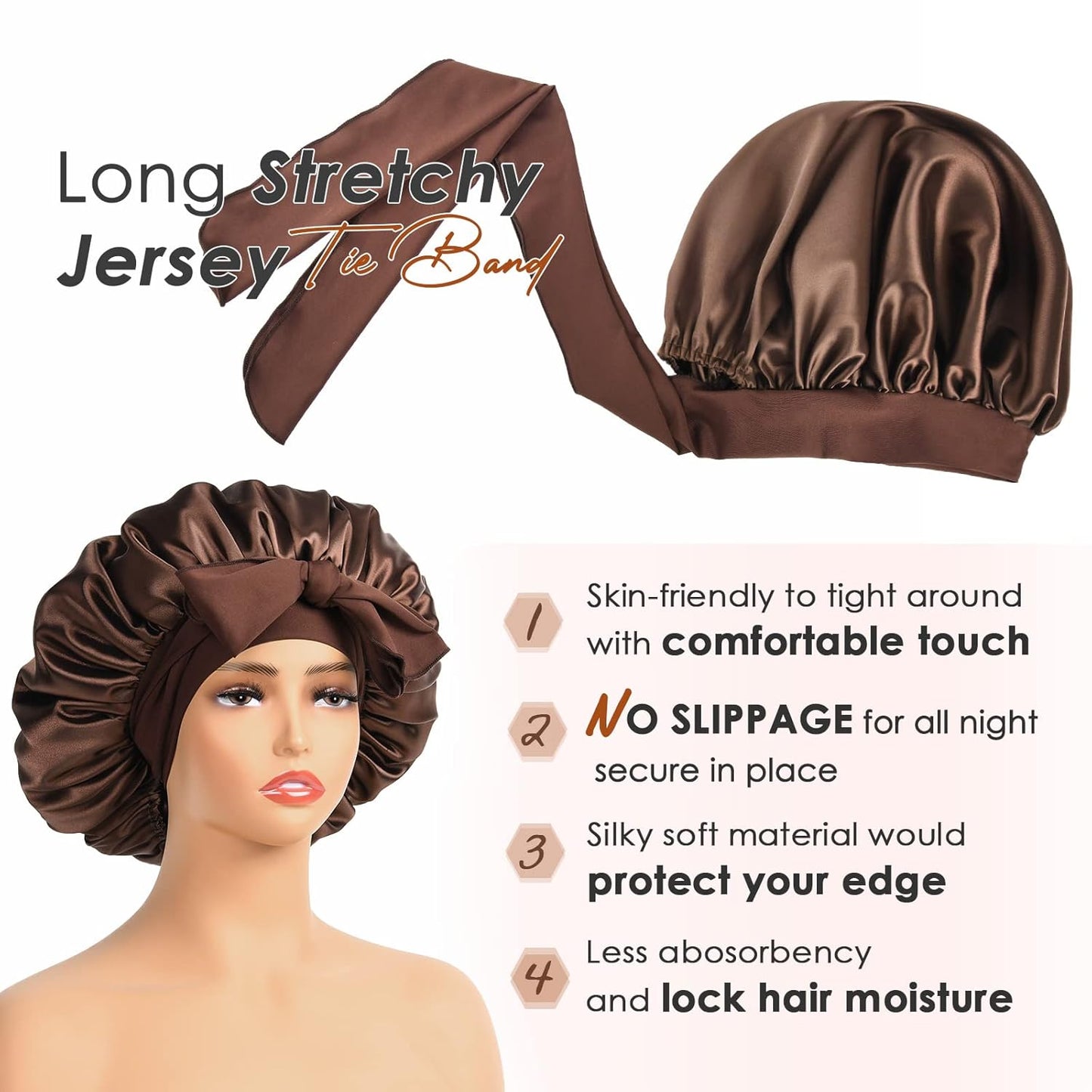 Silk Bonnet for Sleeping | Double Layer Satin Lined | Purple Hair Protection