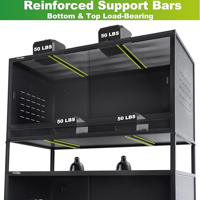 Stackable Space Efficient Reptile Enclosure 44"x20"x20", Reptile Tank 4 Packs for Bearded Dragon and Ball Python, Expandable Snake Terrarium with Front Opening, Combination Lock
