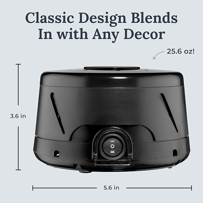 Yogasleep Dohm Classic (Black) The Original White Noise Machine, Soothing Natural Sound from a Real Fan, Noise Cancelling for Office Privacy, Travel & Meditation, Sleep Therapy for Adults & Baby