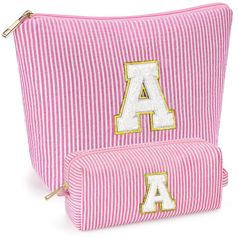 Valentine's Day Gifts for Teen Girls Women Girlfriend - 2PCS Gifted Box Makeup Bags - Cosmetic Bag for Travel Toiletry - 11 12 13 14 15 16 Years Old Teen Girl Gifts Trendy Stuff Teacher Gift - Pink A