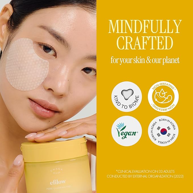 Chaga Mushroom Biome Pore Clearing Pad, Vegan Facial Exfoliating Toner Pads with AHA BHA PHA LHA, 70 Pads 190g