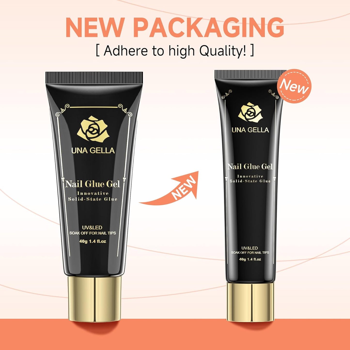 Soft Gel Nail Tips | 40ml Strong Adhesive Gel for Acrylic & Press-On Nails
