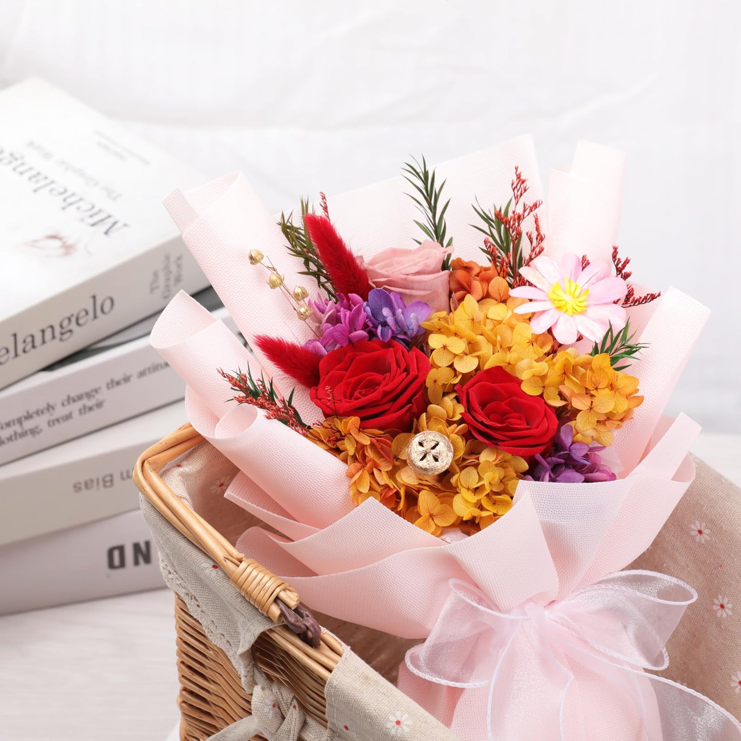 lovenfold Flowers for Delivery,Preserved Flowers Bouquets,Purple Rose Bouquets That Last 1-3 Years,Birthday Flowers Gifts for Women Mom Grandma Wife Friends