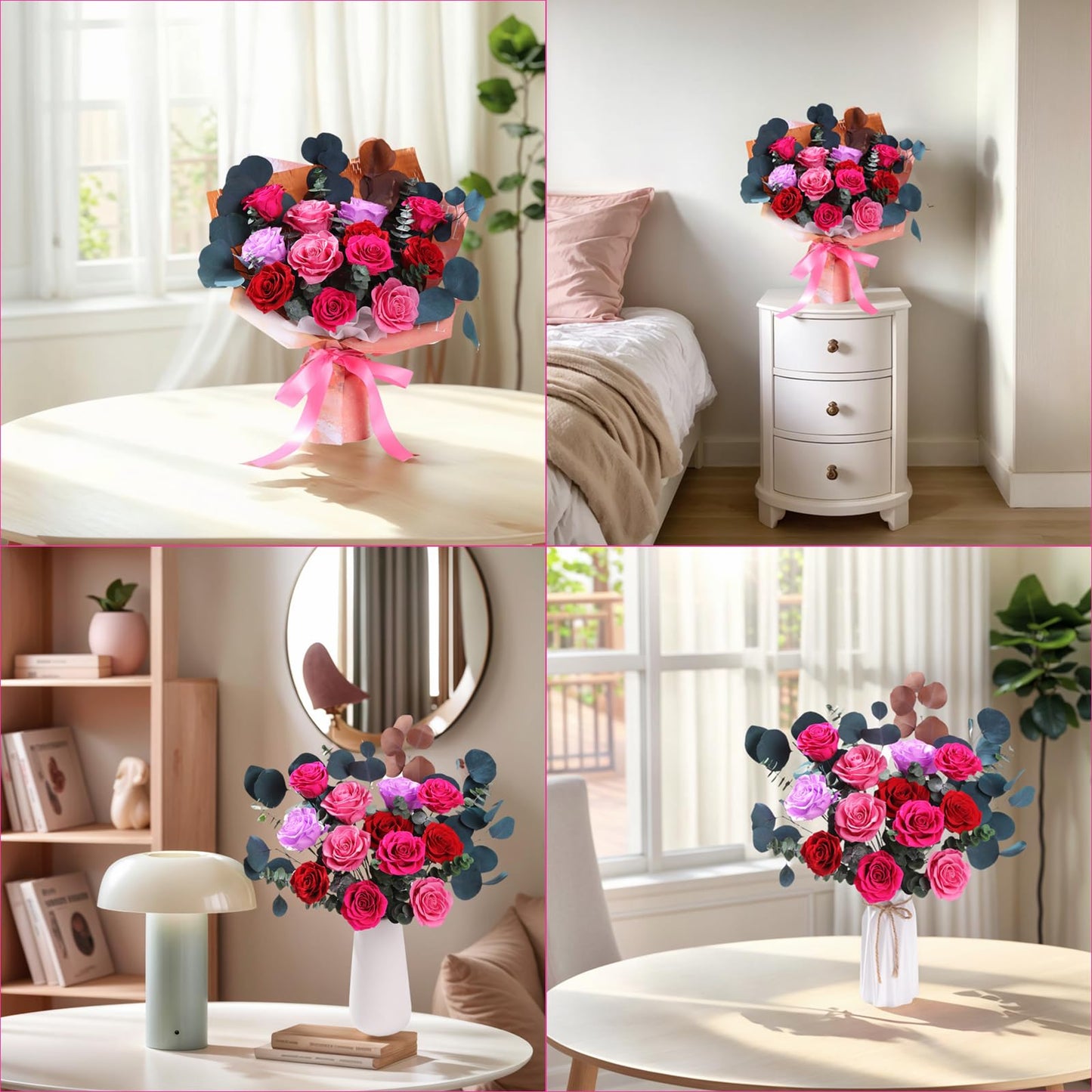 lovenfold Flowers for Delivery,Preserved Flowers Bouquets,Purple Rose Bouquets That Last 1-3 Years,Birthday Flowers Gifts for Women Mom Grandma Wife Friends