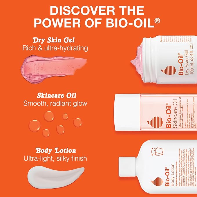 Bio-Oil Skincare Body Oil Serum for Scars and Stretch Marks, Face and Body Moisturizer with Vitamin E & A for Sensitive Dry Skin, Dermatologist Recommended, Non-Comedogenic, 4.2 Oz