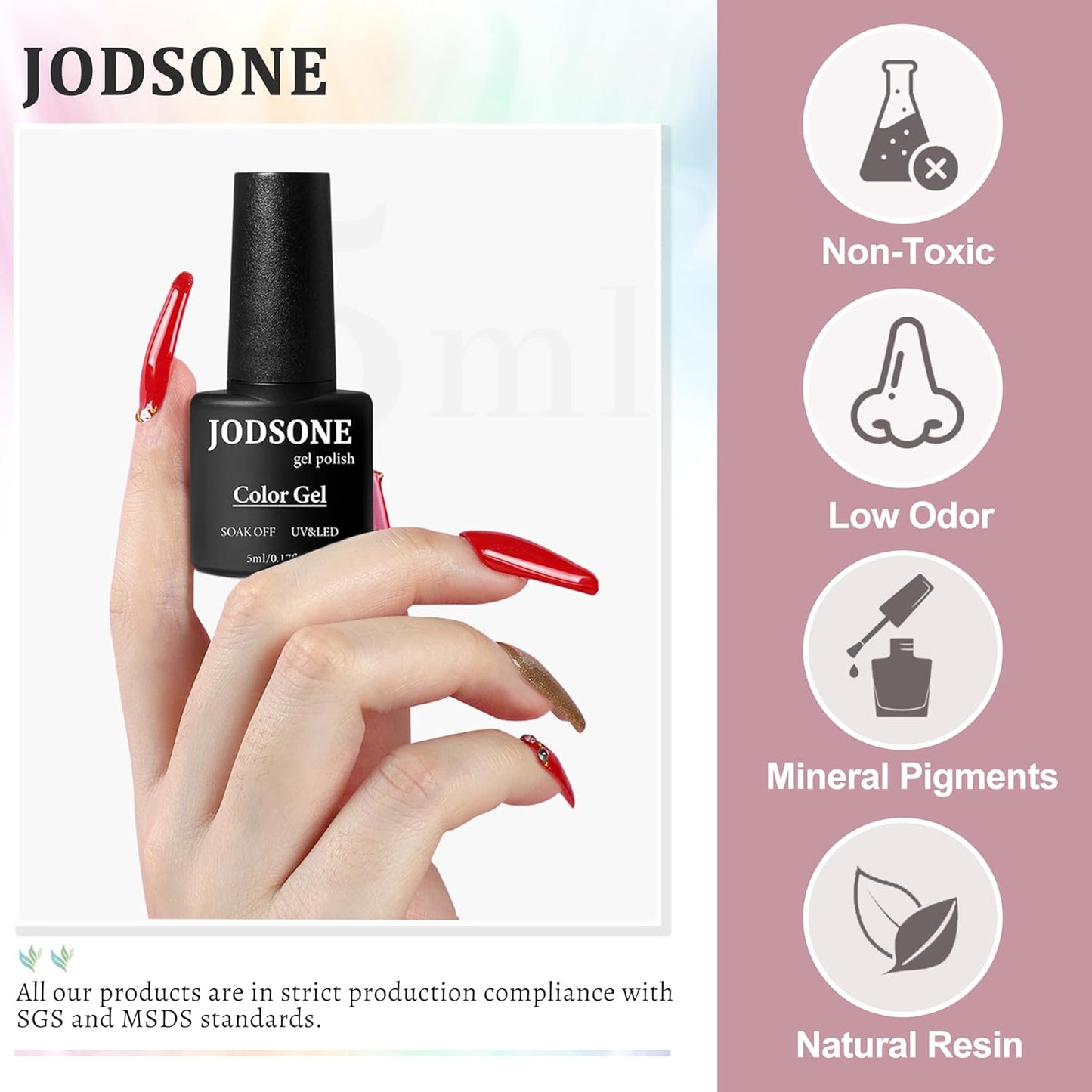 60 PCS Gel Nail Polish Kit | UV Light | 55 Beautiful Colors for Home & Salon