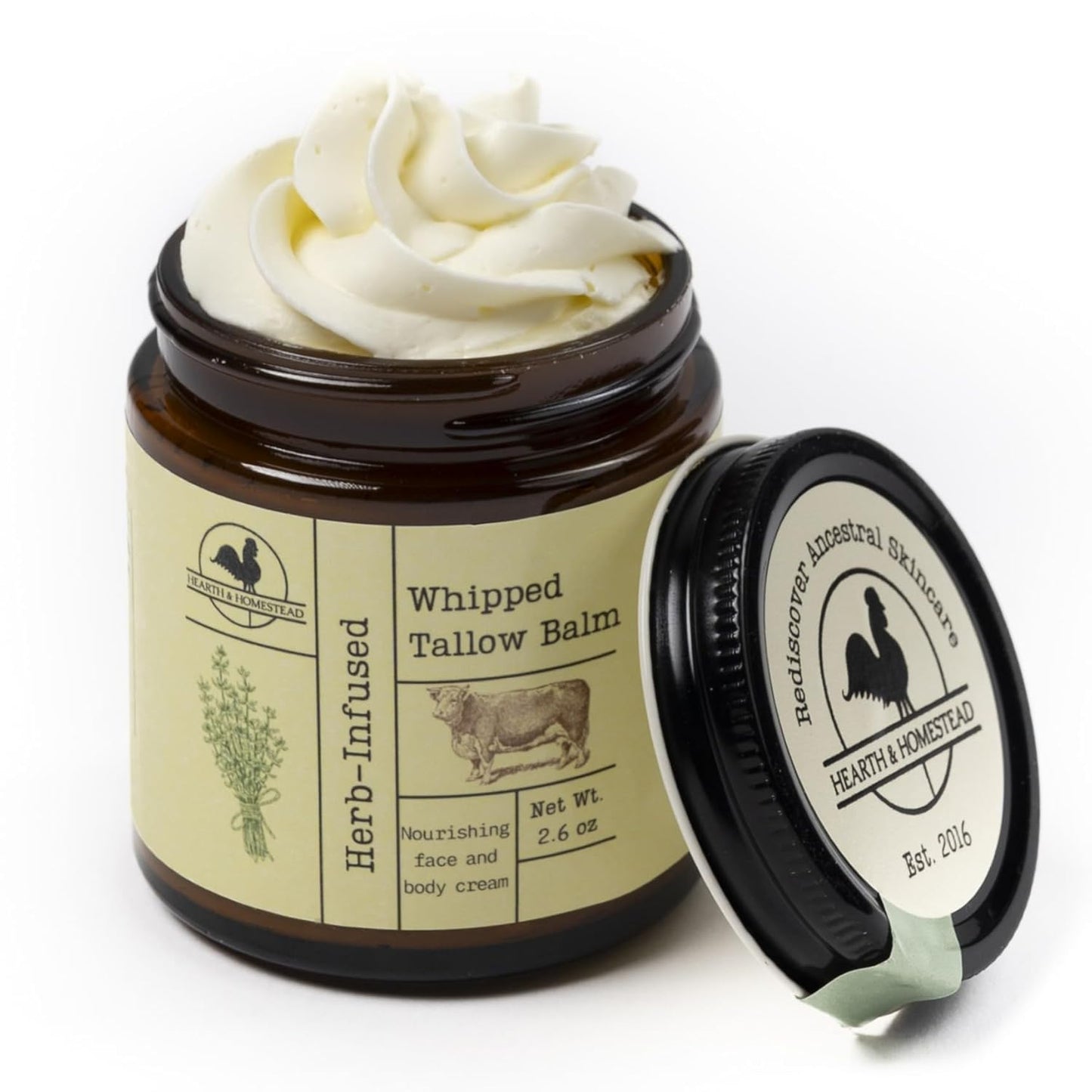 Organic Lavender Peppermint Whipped Tallow Balm | Handmade Body Butter - 1.3 Oz