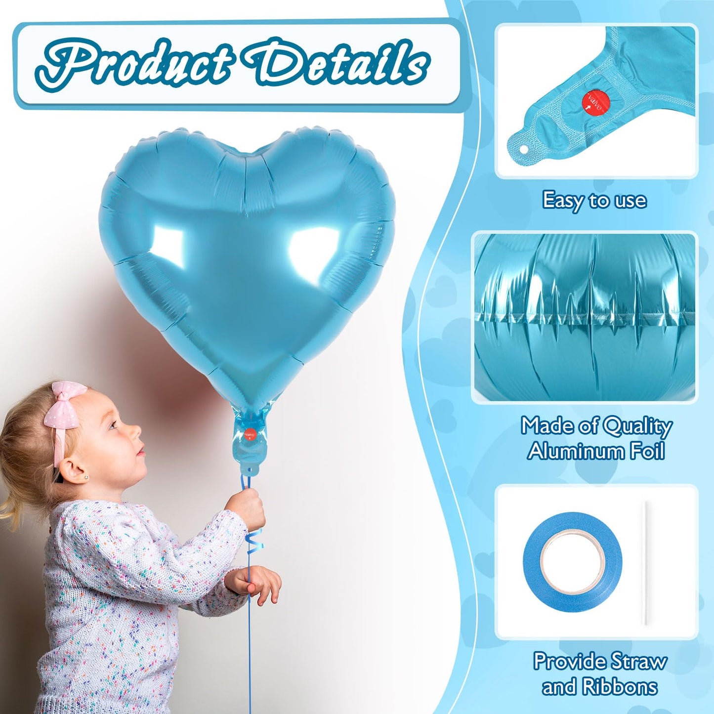 12 Pcs Red Heart Balloons,18 Inch Heart Foil Balloons Love Balloon Valentine Balloon for Birthday Party Wedding Engagement Party Baby Shower Valentine Day Decorations (red)