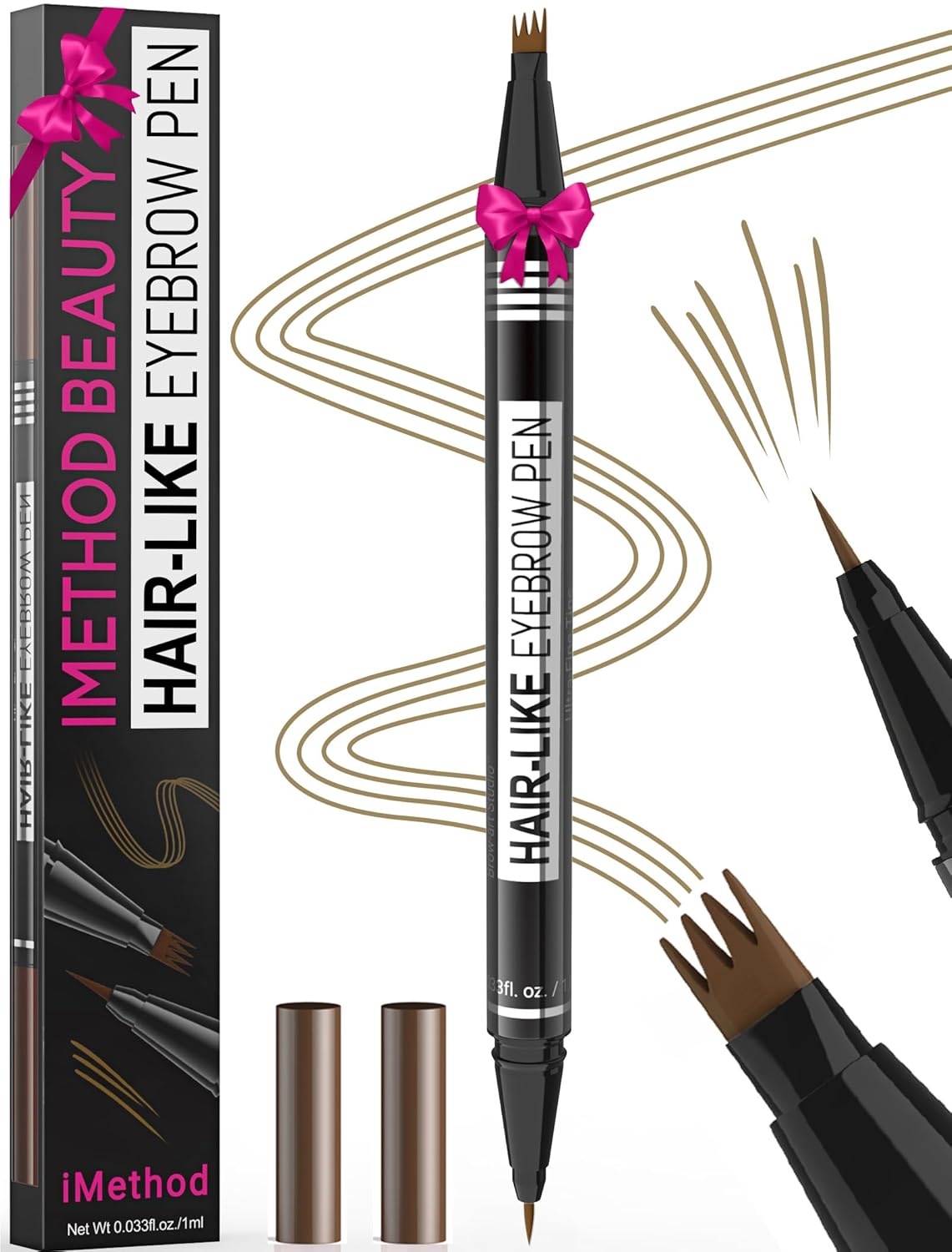 iMethod Microblading Eyebrow Pen | 2-in-1 Dual-Ended Pencil for Women – Grey