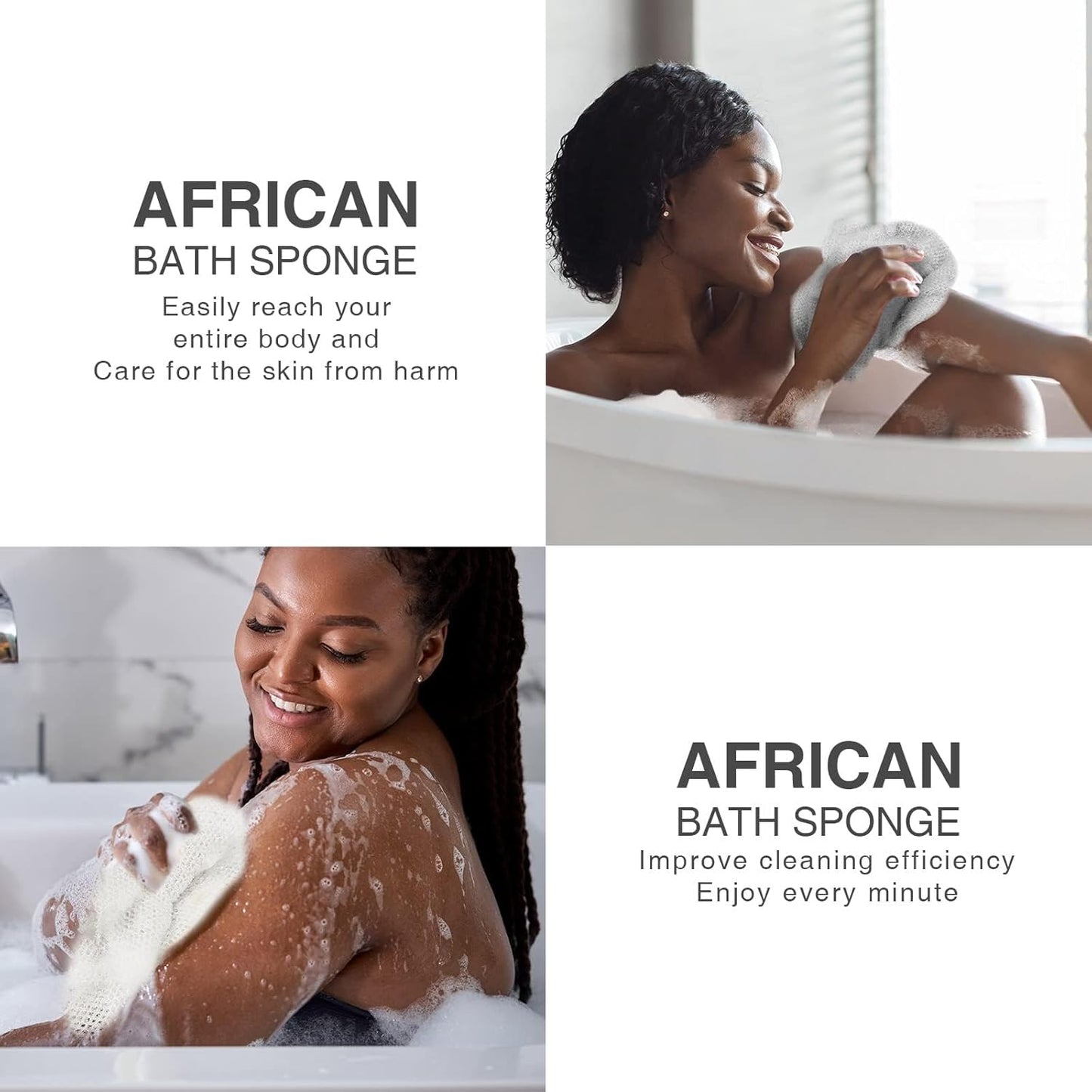 Exfoliating African Bath Sponge Set | 3-Piece Net Scrubber for Daily Use