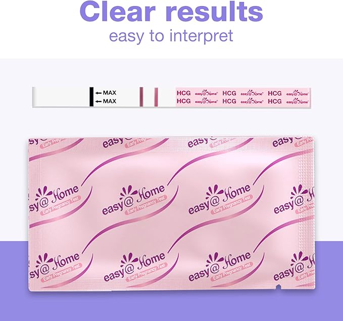 Easy@Home Ovulation Test Strips and Pregnancy Test Strips Combo Kit, Package May Vary (100LH+20HCG)