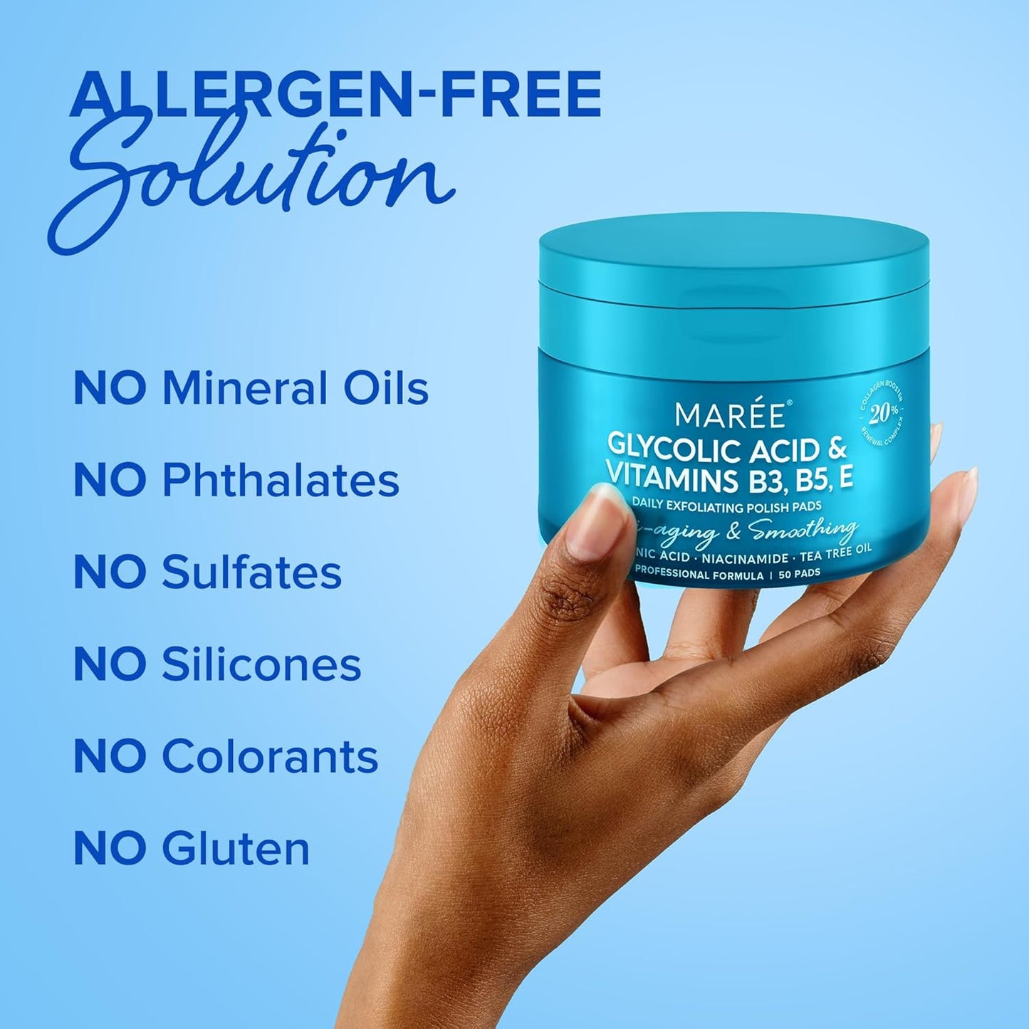 Glycolic Acid Facial Peel | 2-Pack Toner Polishes with Tea Tree Oil & Vitamins