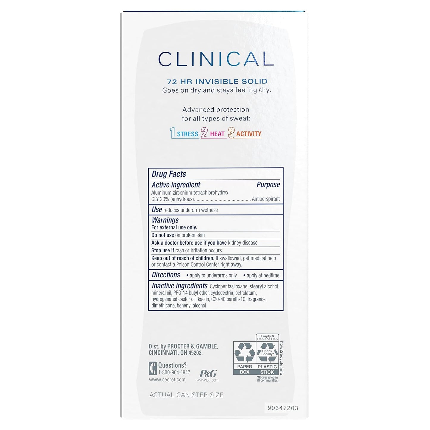 Secret Clinical Strength Antiperspirant | 72Hr Sweat & Odor Protection for Women