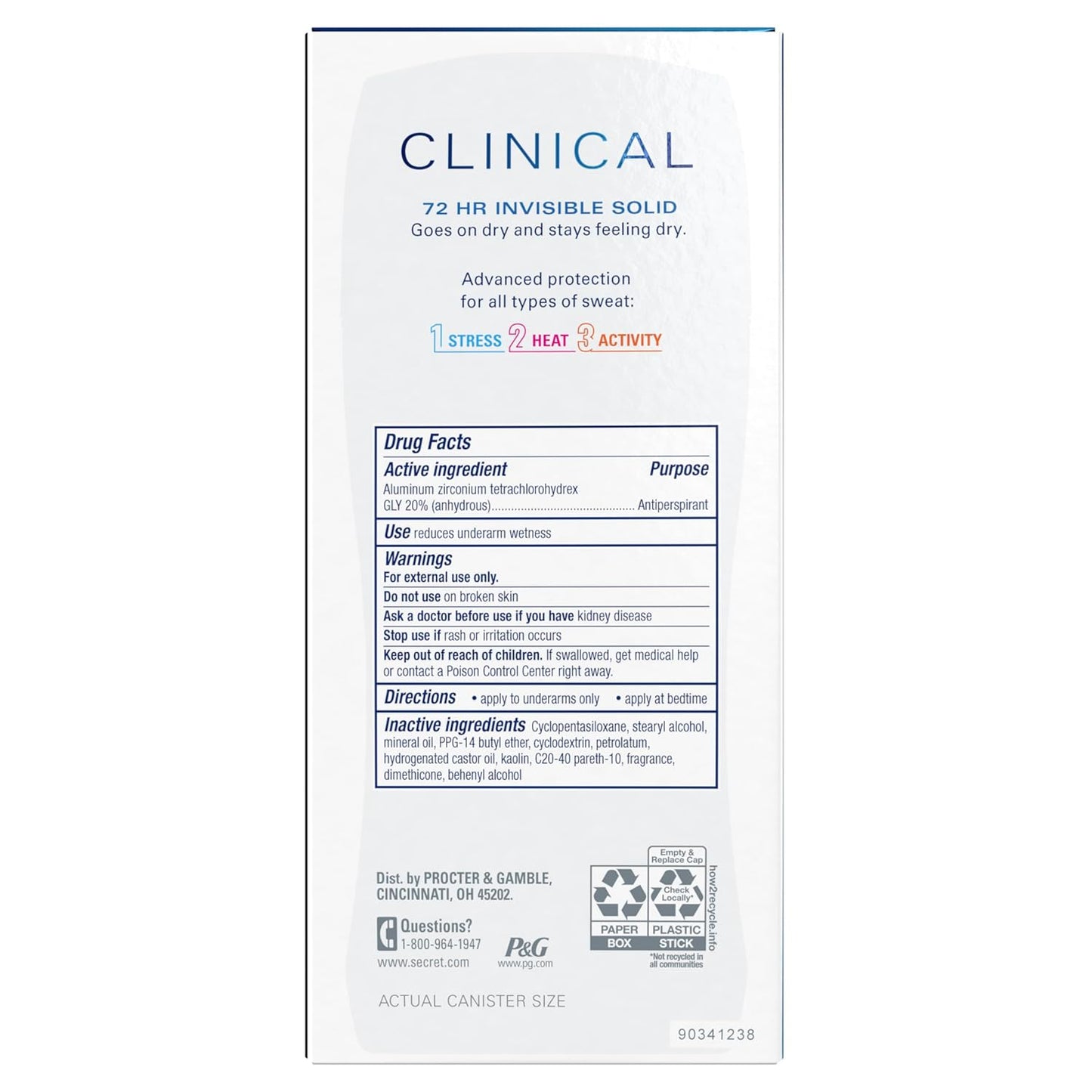 Secret Clinical Strength Antiperspirant | 72Hr Sweat & Odor Protection for Women