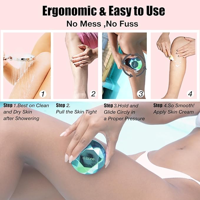 Crystal Hair Eraser,Painless Nano Hair Remover Exfoliation,Gentle and Efficient Glass Hair Removal Device Without Waxing,Natural Epilator for Women and Men(Royal Blue)
