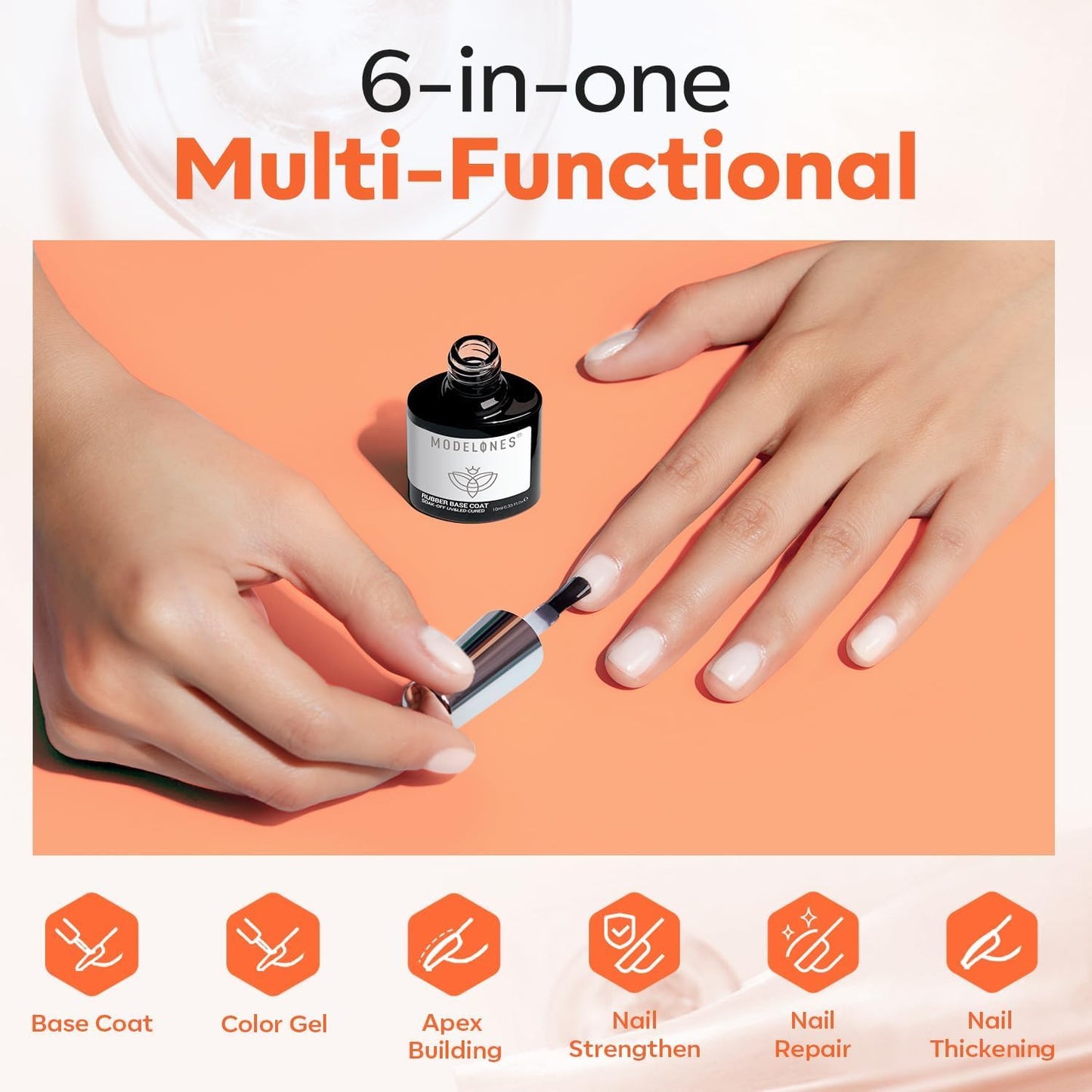 Modelones 15ml Gel Top Coat | Super Shiny No Wipe Base & Top Coat Set