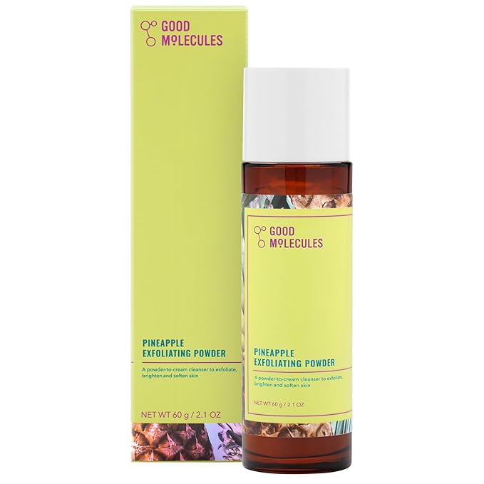 Good Molecules Pineapple Exfoliating Powder - Exfoliating Face Scrub with Natural Enzymes, Gentle Alcohol-Free Facial Cleanser, Skin Care for Face