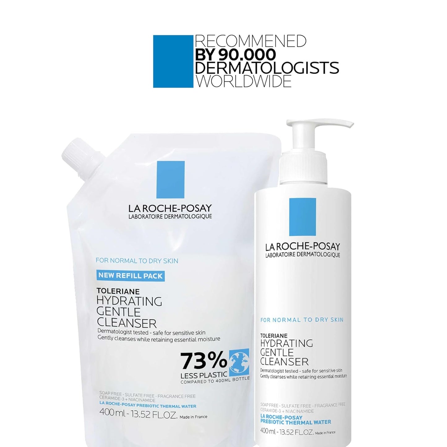 La Roche-Posay Toleriane Hydrating Face Cleanser | Niacinamide & Ceramides | Fragrance-Free for Sensitive Skin