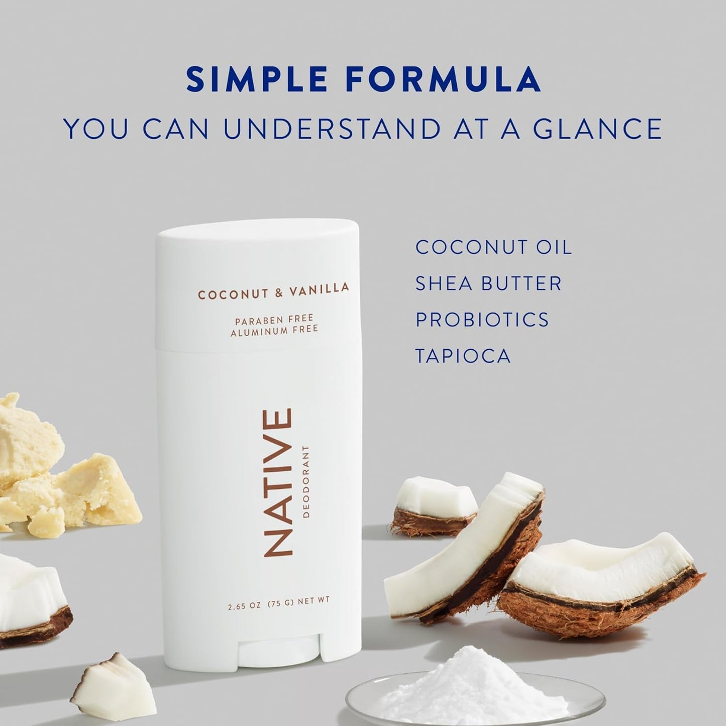 Native Deodorant | 72-Hour Odor Control | Aluminum-Free, Coconut & Vanilla
