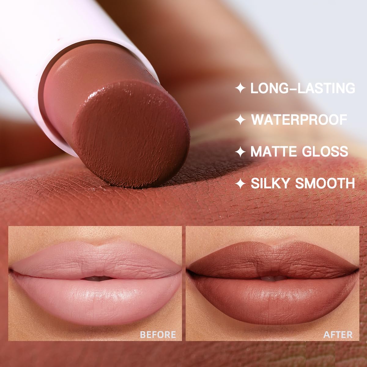 USHAS Lipstick and Lip Liner Combo Set 2 in 1 Waterproof Matte Lipstick pen for Women Lip liner Set Long Lasting with Makeup Set (Y14, Pack of 1)