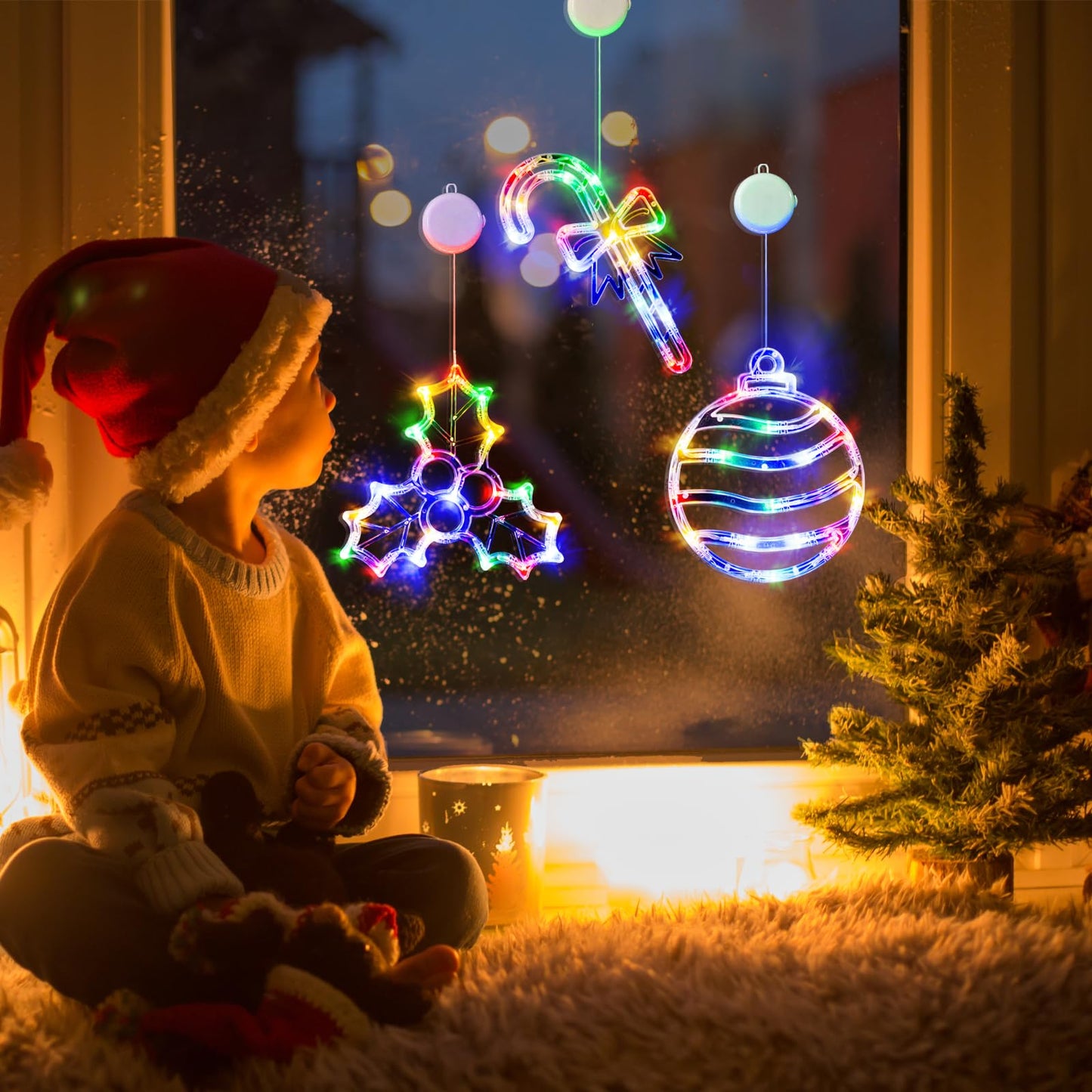 LOLStar Valentines Day Window Lights Decor with Timer, 3 Pack Battery Operated Red Heart-Shaped Window Decorations Silhouette Sucker LED Lamp Slow Fade Mode Romantic Light for 2026 Holiday Indoor Home