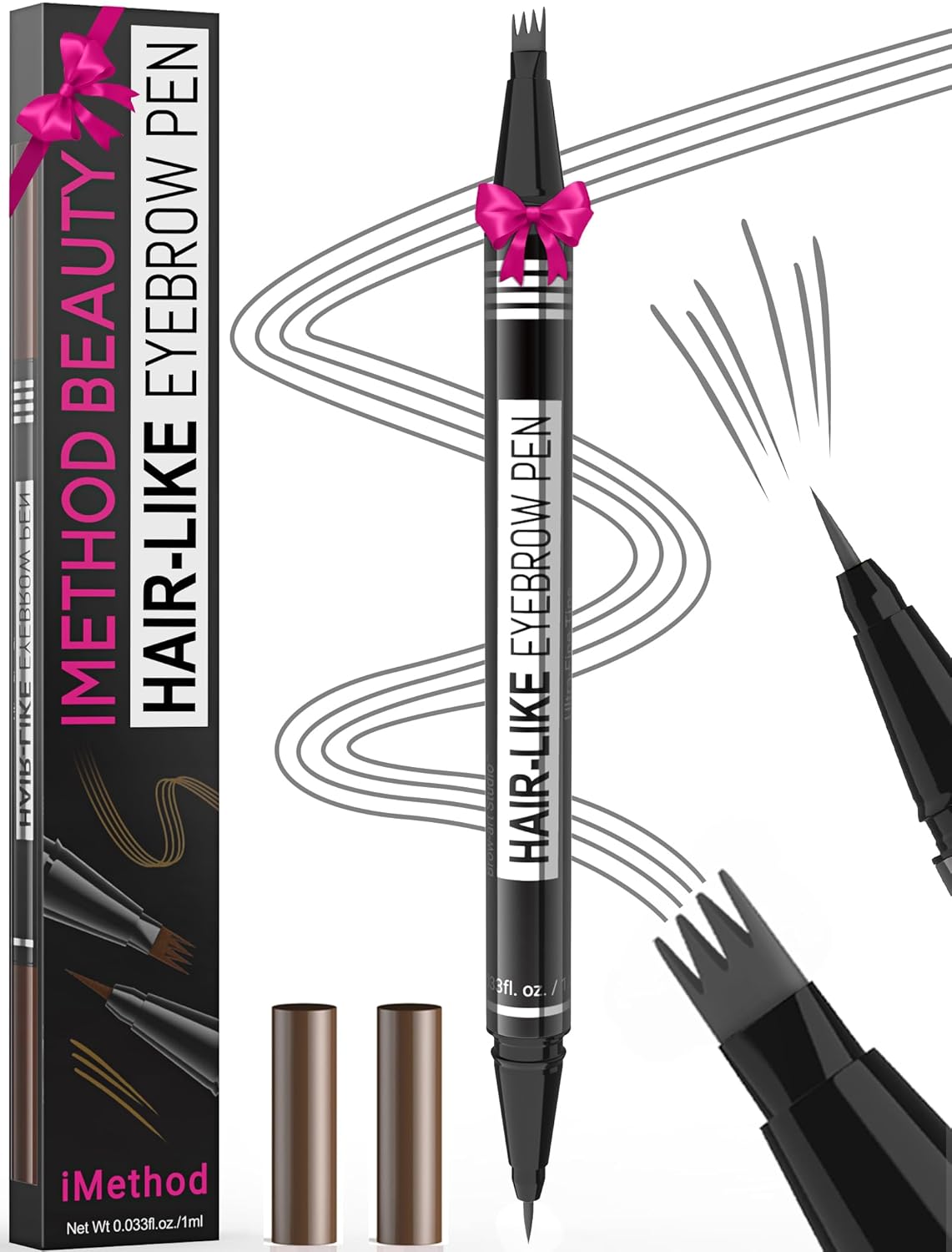 iMethod Microblading Eyebrow Pen | 2-in-1 Dual-Ended Pencil for Women – Grey