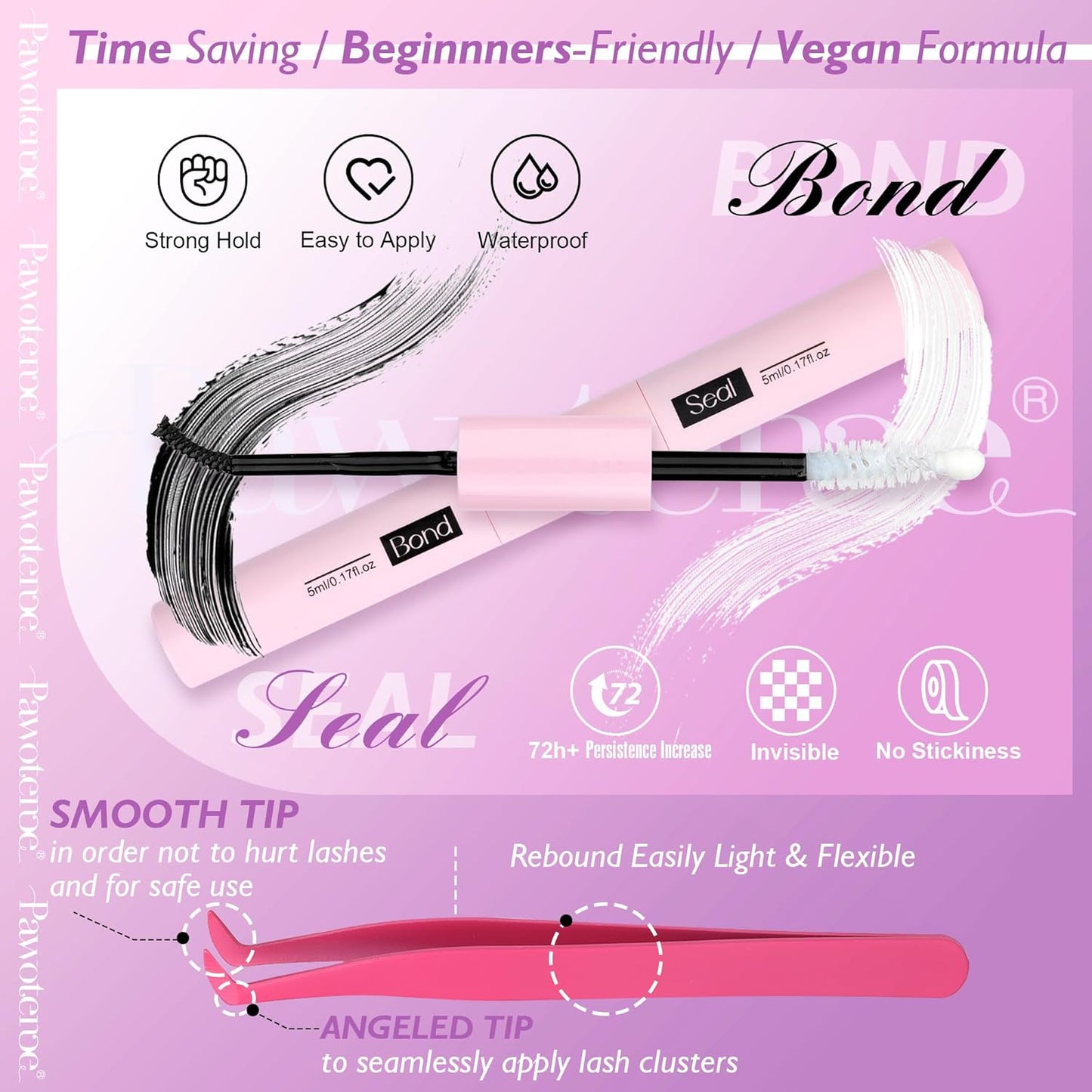 Pawotence DIY Lash Extension Kit | 280pcs 50D Individual Clusters 9-16mm