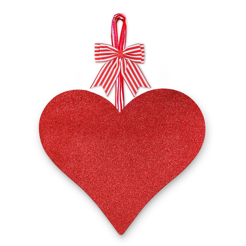 AKEROCK Valentines Day Door Decorations, 3D Heart Shaped Wooden Hanging Sign for Valentines Decorations or Wall Decor