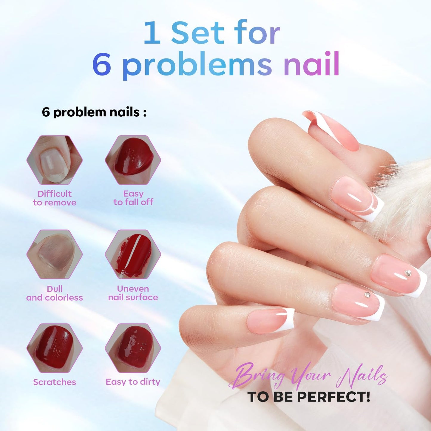 Milky White Rubber Gel Base Coat | 6-in-1 Builder for Strong Nails