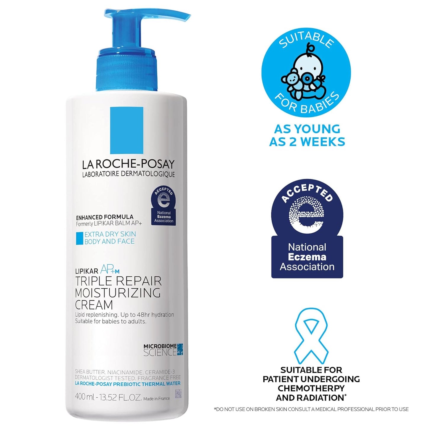 La Roche-Posay Lipikar AP+ Moisturizing Cream – Face & Body Lotion For Dry Skin | Shea Butter & Niacinamide