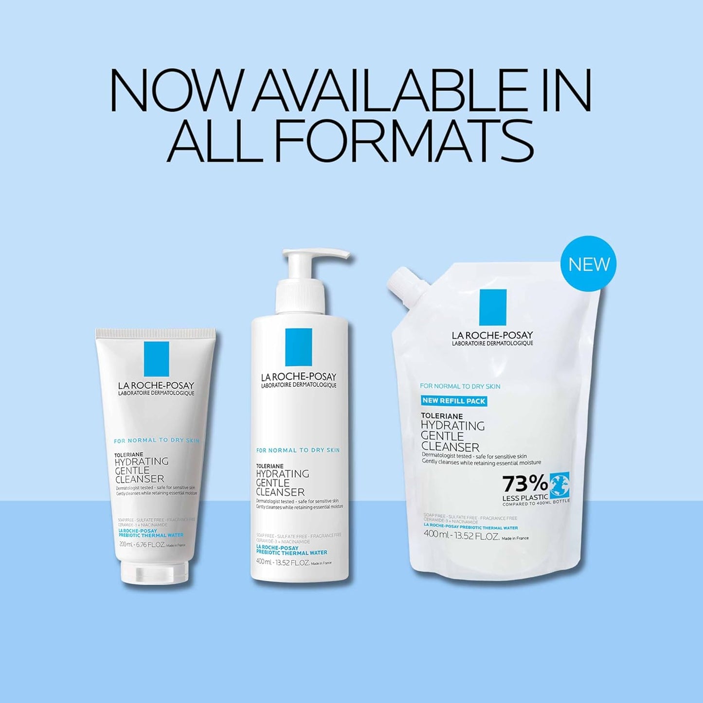 La Roche-Posay Toleriane Hydrating Face Cleanser | Niacinamide & Ceramides | Fragrance-Free for Sensitive Skin