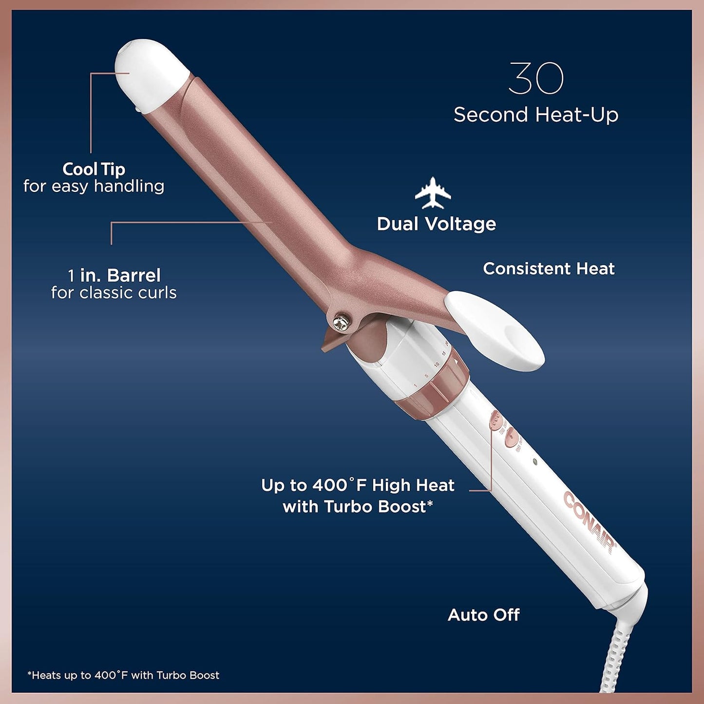 Conair Double Ceramic 1/2-Inch Curling Iron | Spiral Curls for Short Hair