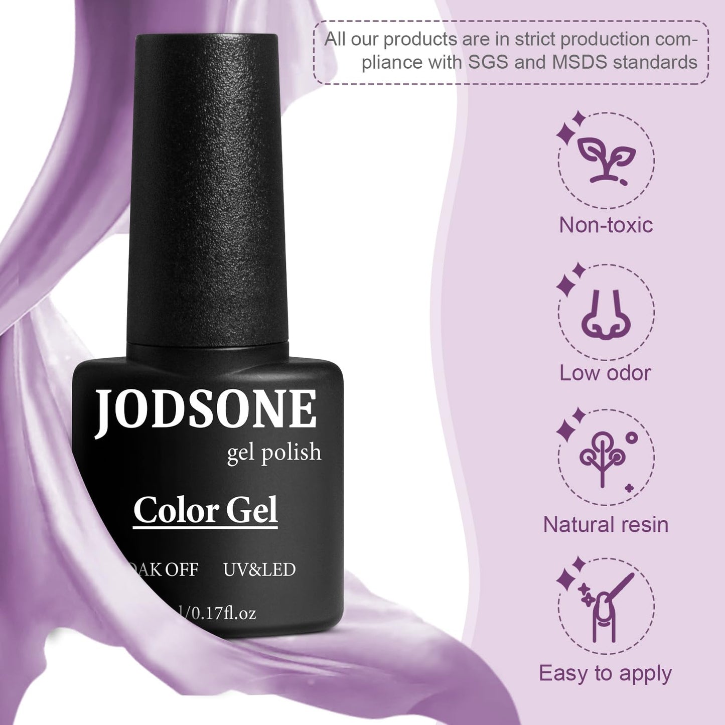 60 PCS Gel Nail Polish Kit | UV Light | Soak-Off Base & Top Coat | For Women