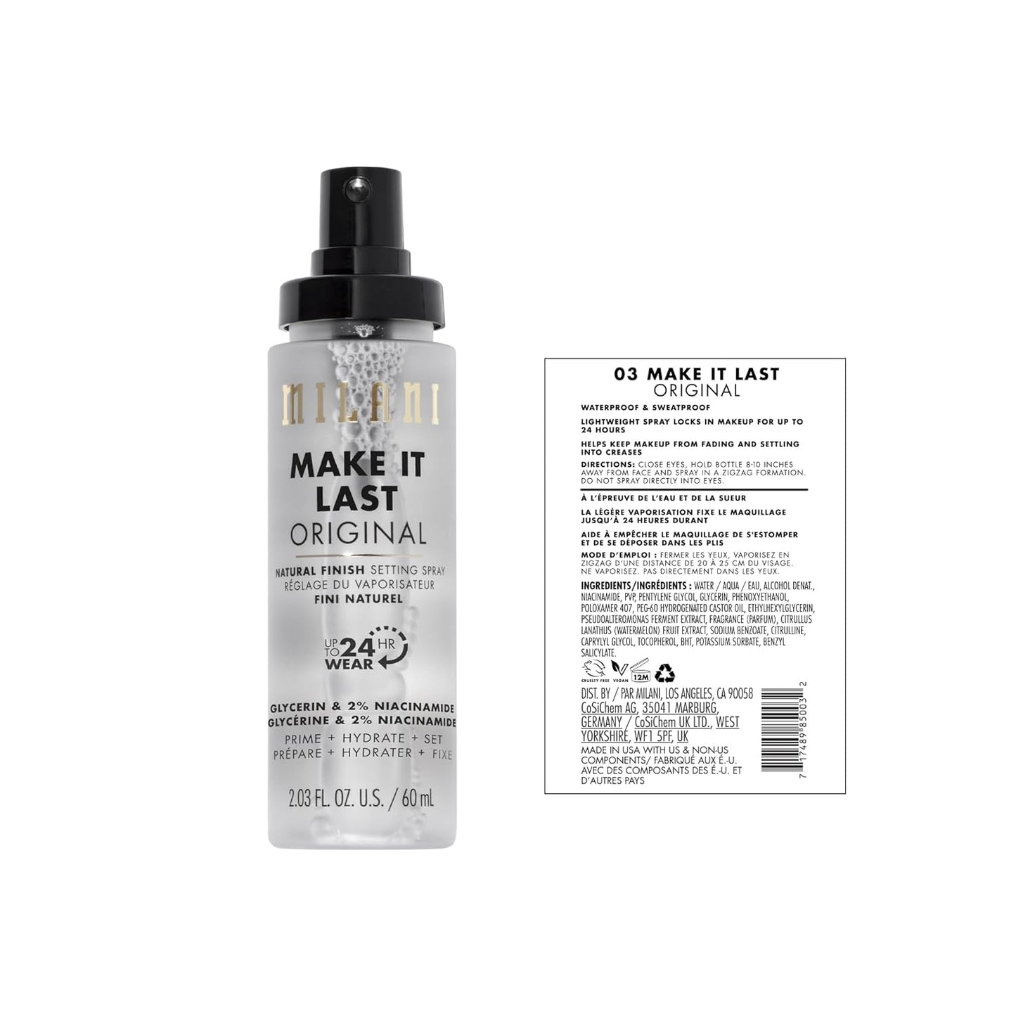 Milani Dewy Setting Spray & Primer | Hydrating Makeup Finish | 2 Pack