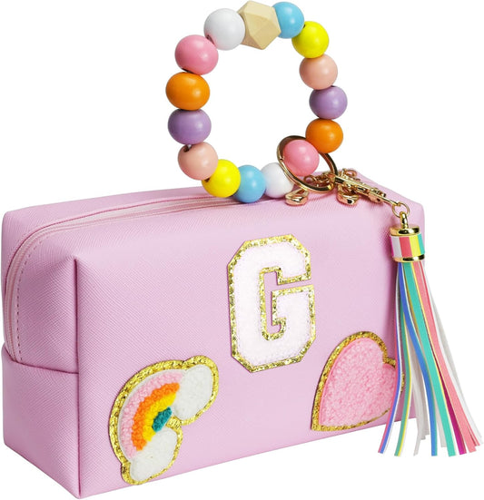 Birthday Gifts for Kids 4 5 6 7 8 9 10 11 12 year Old, Girl gifts Skin Care, Letter Pouch Cosmetic Toiletry Bag, Personalized Gift for Girl, Gift Bags