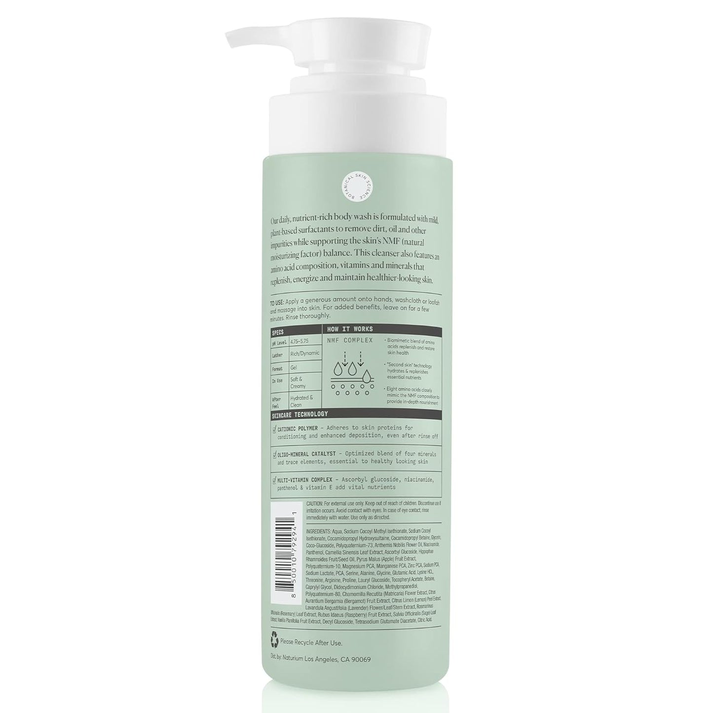 Naturium Calmer Ceramide Body Wash | Fragrance-Free & Moisturizing | 16.9 oz