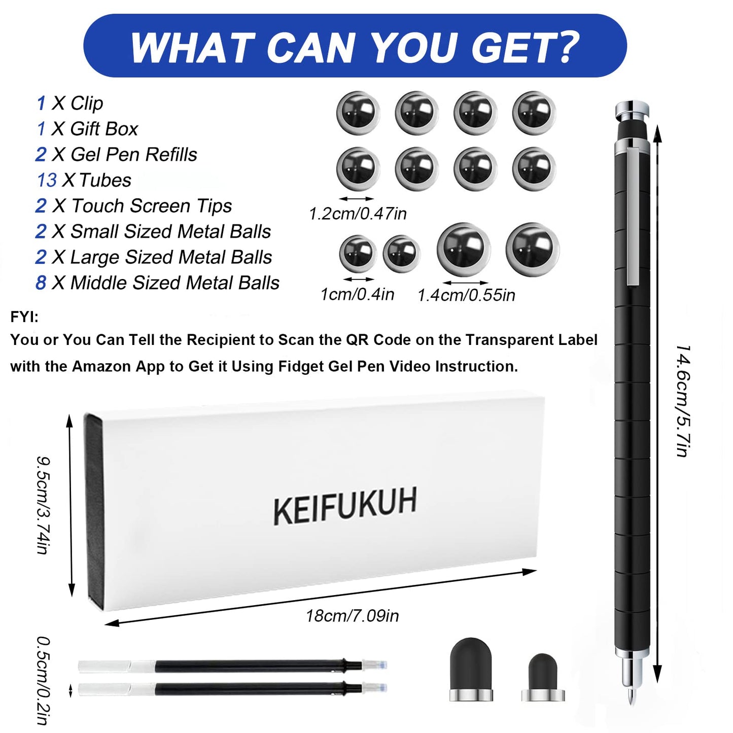 Fun Valentines Day Gifts for Him - Unique Fidget Gel Pens Birthday Gifts for Men & Teens Boys, Novelty Easter Basket Stuffers for Boys Adult, Cool Party Favor Stocking Stuffers White Elephant Present