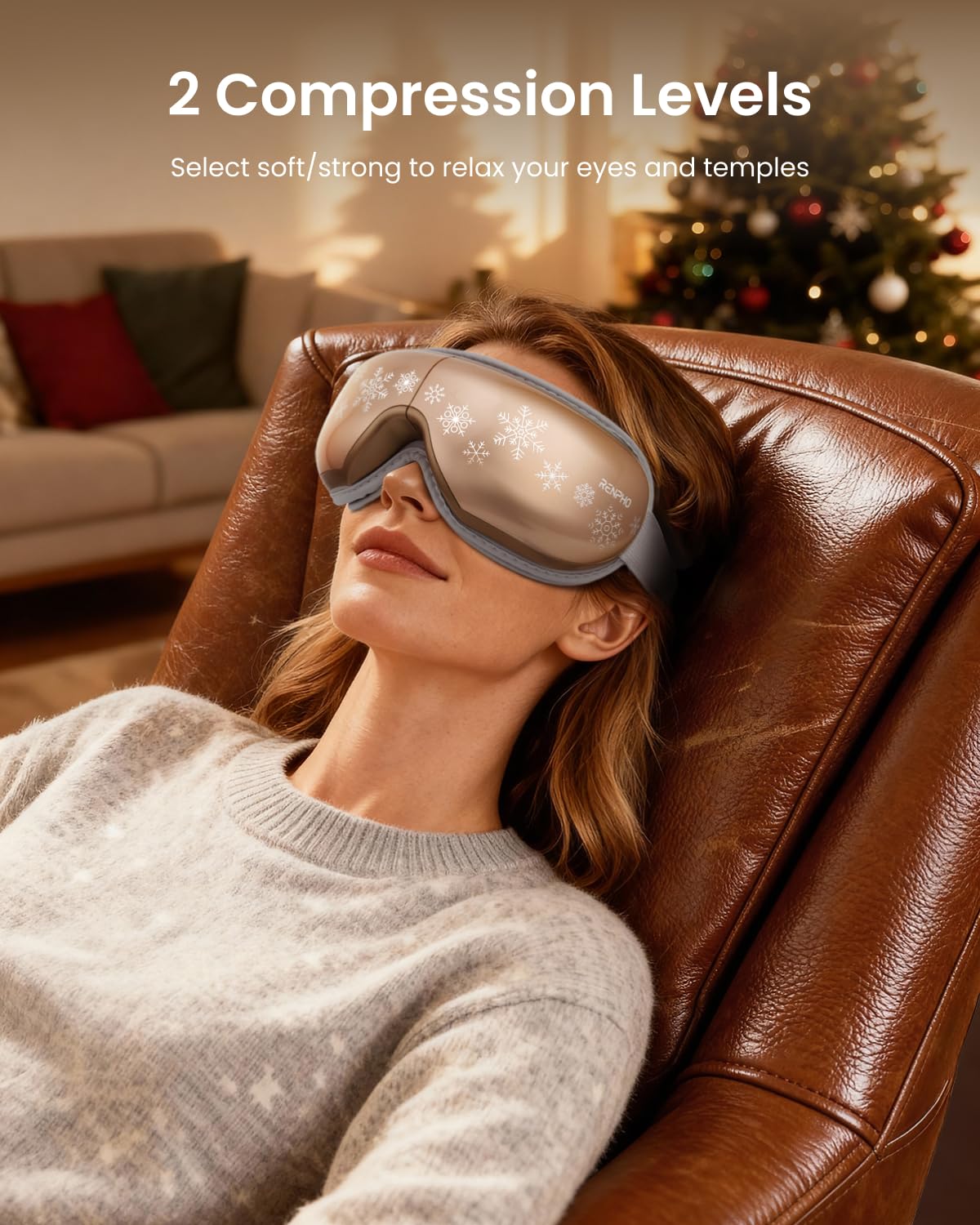 RENPHO Eye Massager with Heat, Valentines Day Gifts for Her Him Birthday Gifts for Women Mom, FSA Eligible HSA Eye Mask for Migraine,Sleep Mask for Dry Eyes Relax, Handheld Massager Eyeris 1