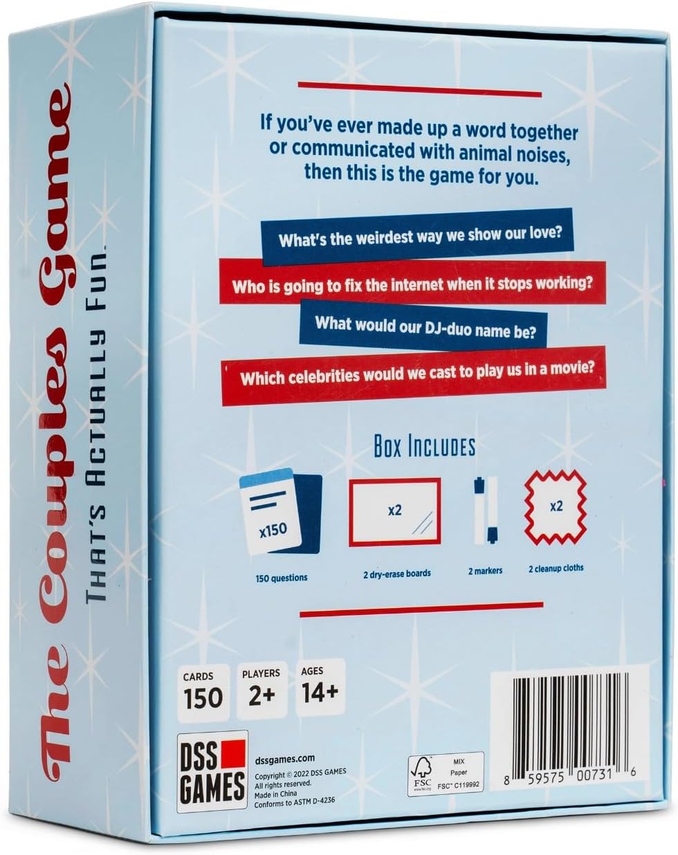 DSS Games The Couples Game That's Actually Fun [Date Night Idea, Relationship Card Game, Newlywed Game, 2 Players for Adults | Valentine's Day Couples Gifts, Gift for Her, Gift for Him]