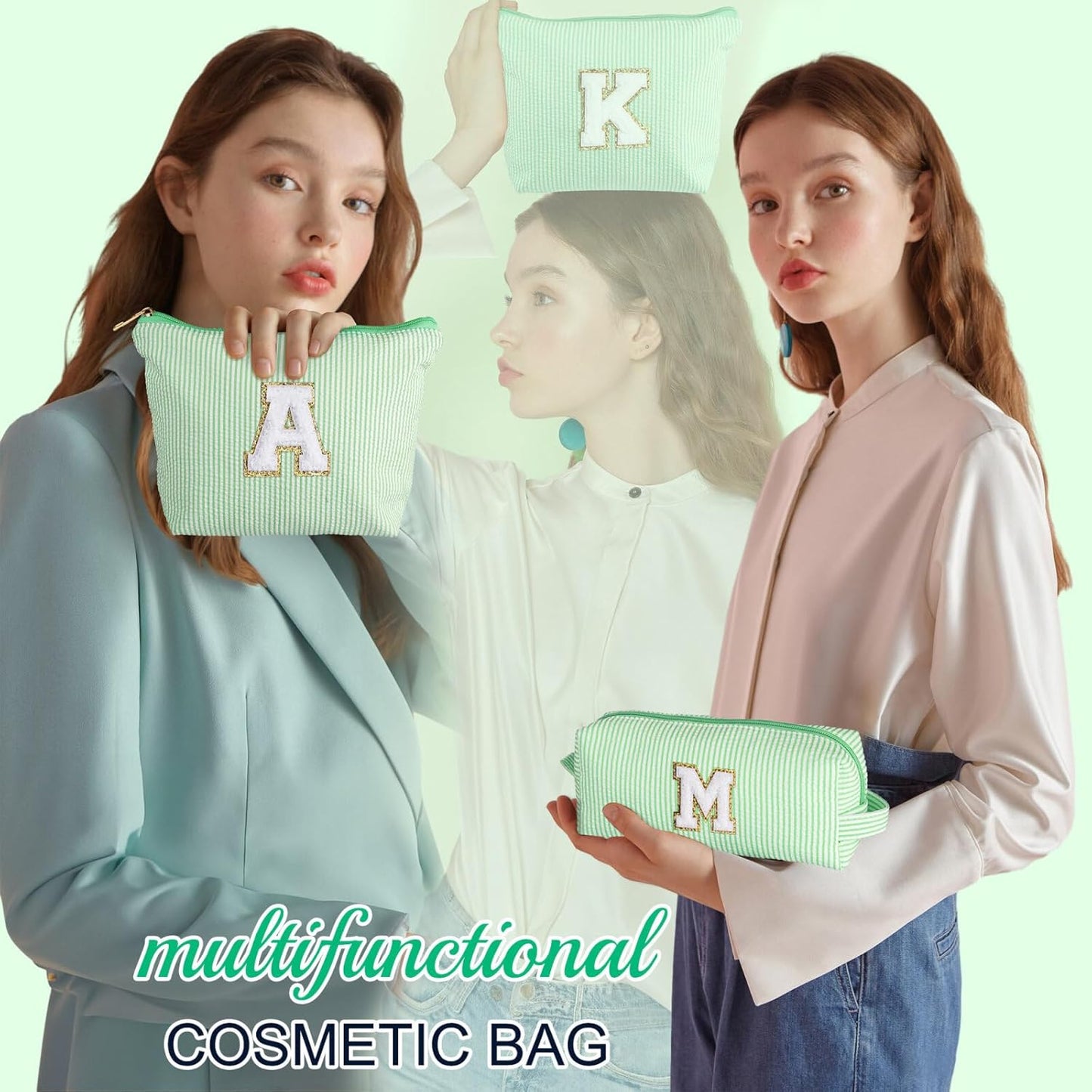 YOOLIFE Gifts for Girls & Women, Teen & Birthday Gifts, Personalized Initial Makeup Bag