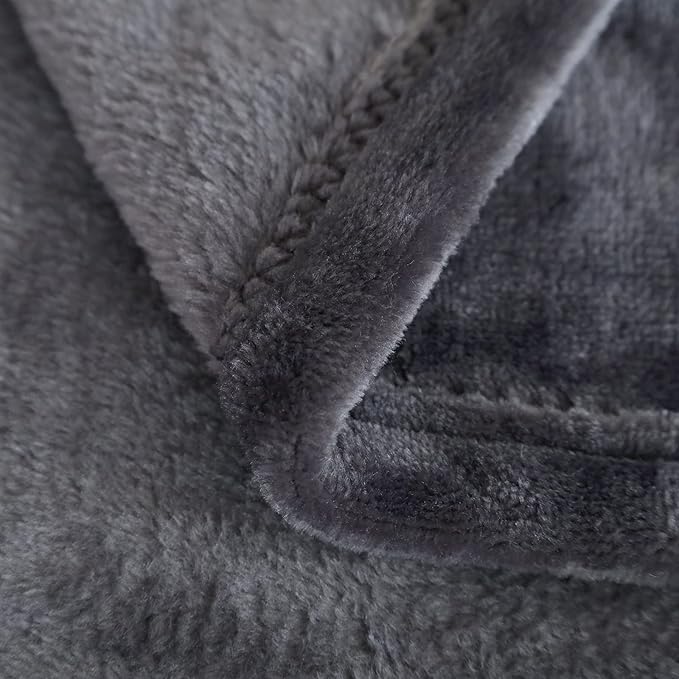 SOCHOW Flannel Fleece Blanket Throw Size, All Season Lightweight Super Soft Cozy Blanket for Bed or Couch, Grey, 50x60 inches