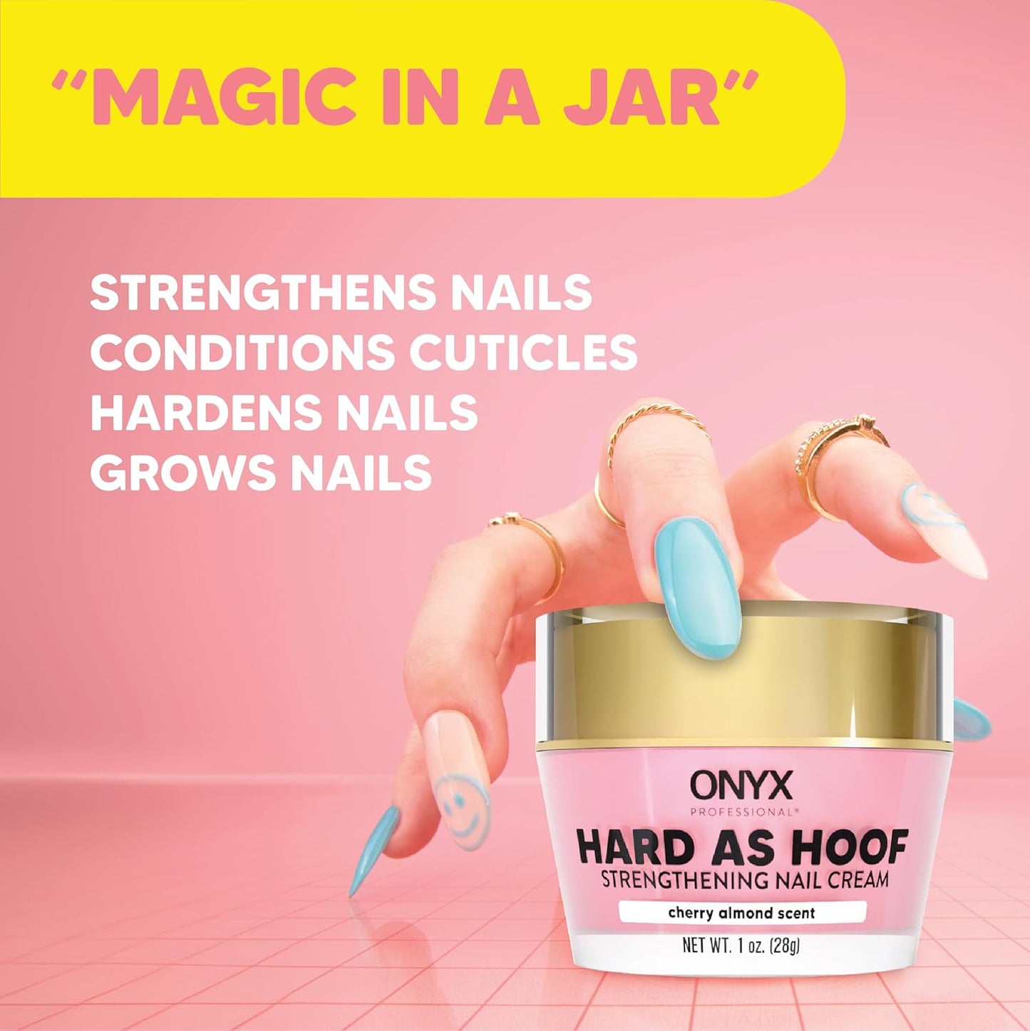 Onyx Hard As Hoof Nail Strengthening Cream | Unscented | 1 Oz - Strengthens & Conditions Nails