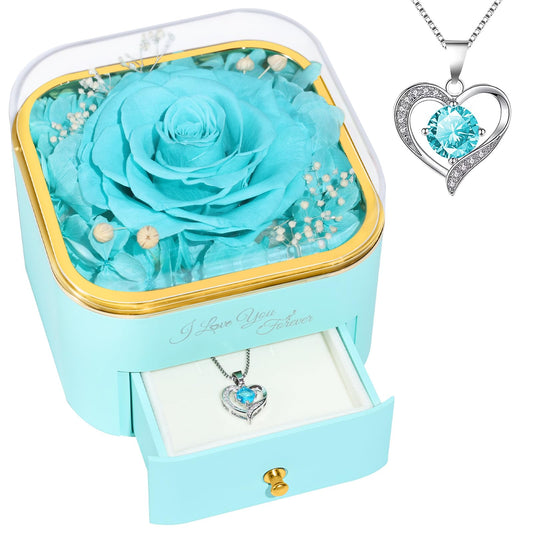 Beferr Valentines Day Gifts for Her Preserved Real Rose with Necklace Eternal Roses Forever Flowers for Delivery Prime Mothers Anniversary Birthday Gifts for Women Mom Grandma Wife Daughter Girlfriend