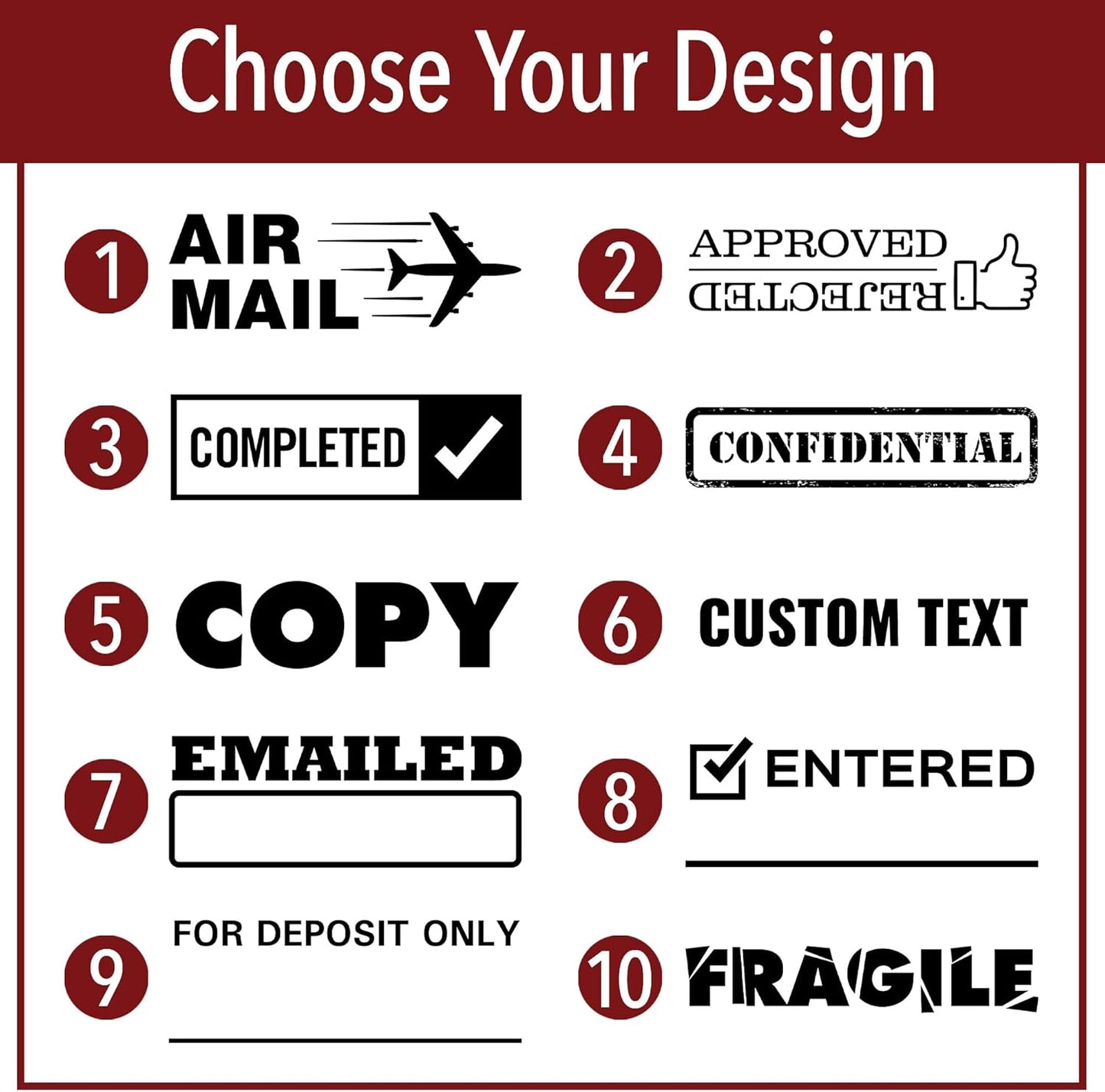 Custom Text Office Stamp | 4 Different Sizes | 20 Designs | Multiple Color Options | Up to 3 Lines of Text | Perfect for Quick Validation of Office Documents (Custom Text, Xtra Large)