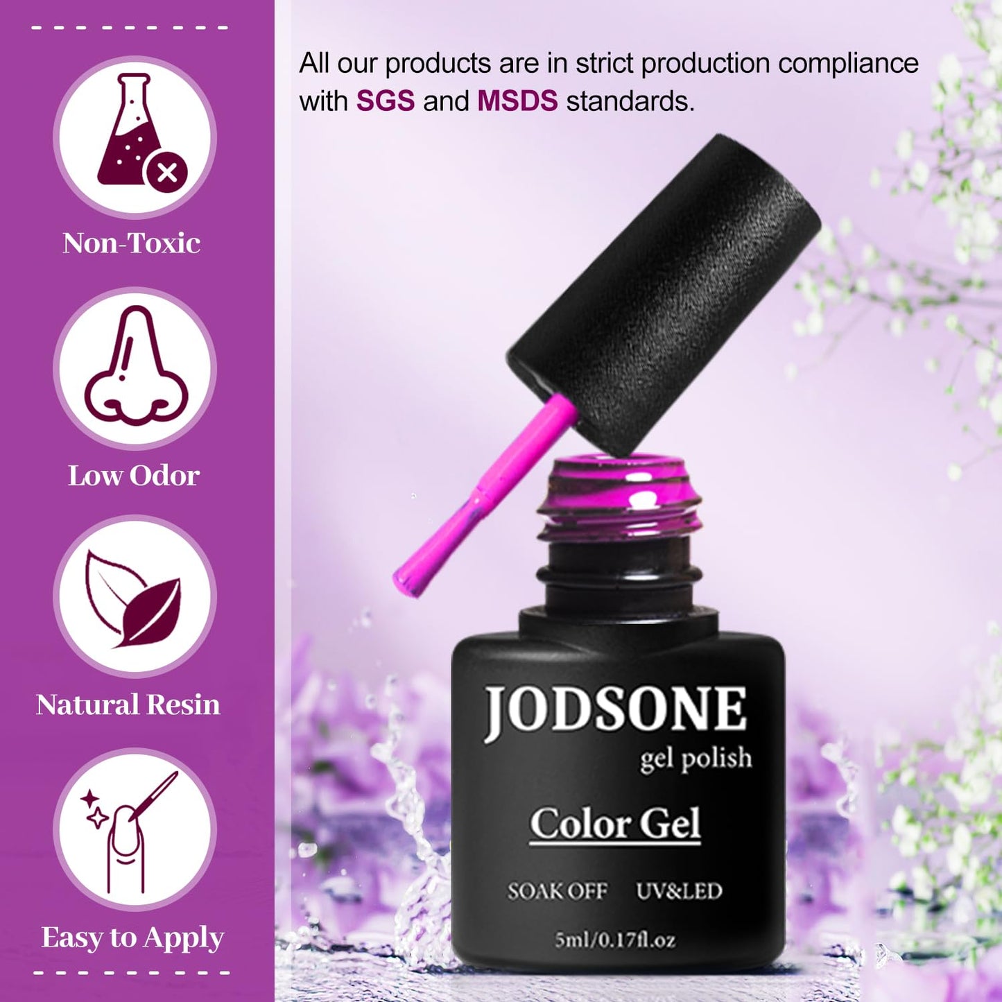 32+4 Pcs Gel Nail Polish Kit | Glitter Soak Off Gel for DIY Manicure