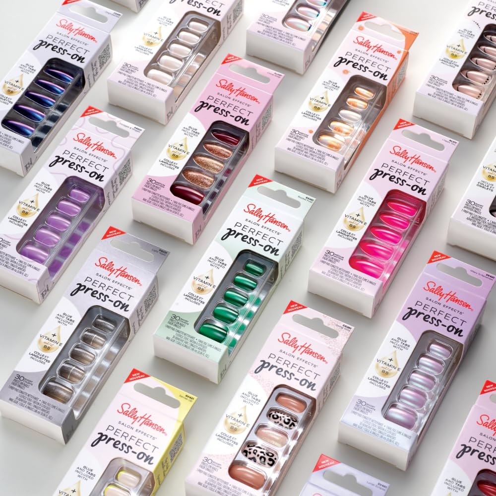 Sally Hansen Instant Cuticle Remover | 15-Second Gel & 30 Press-On Nail Designs