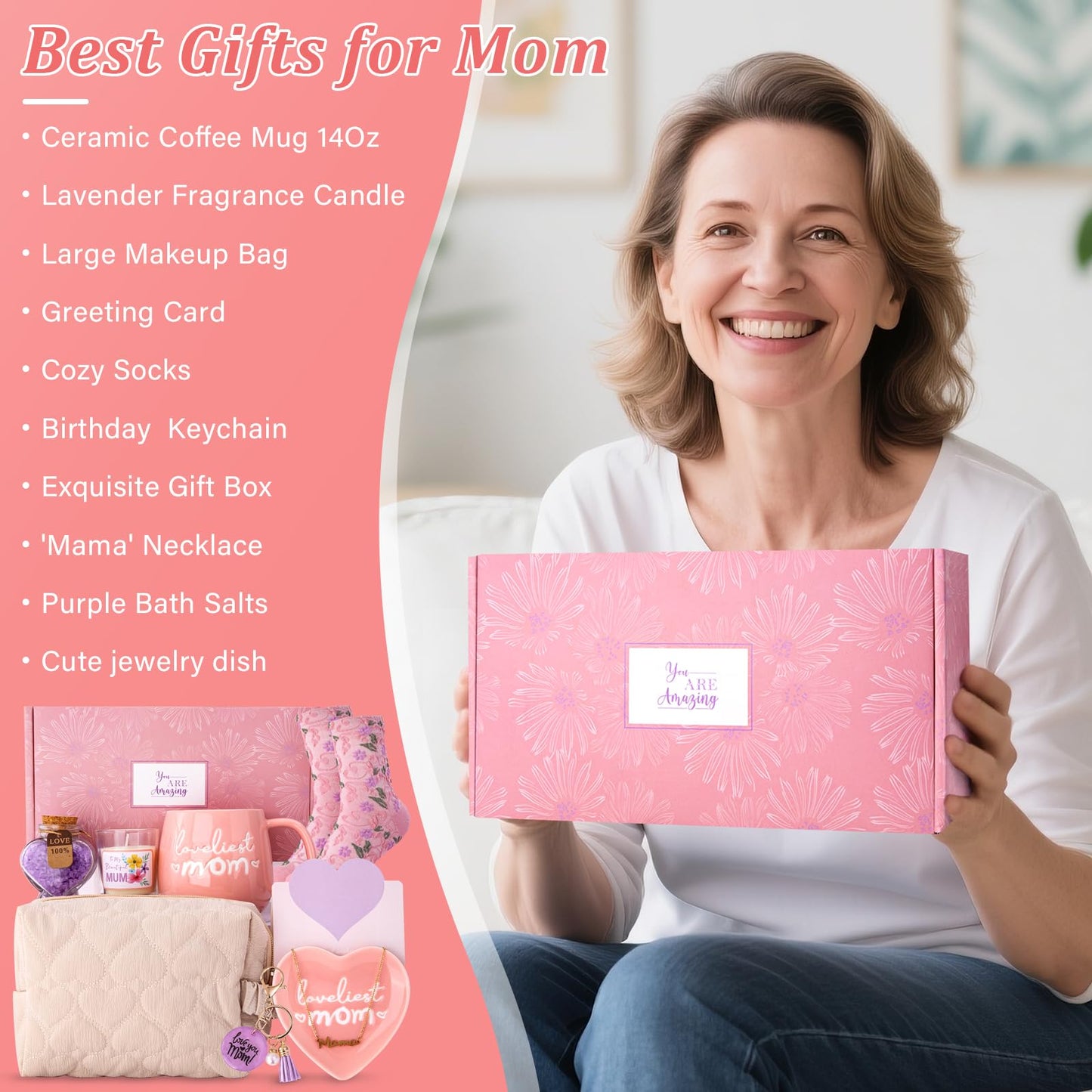Best Friend Birthday Gifts for Women, Friendship Gifts for Women, Unique Birthday Valentines Day Gift Ideas for Her, Friends Female, Besties, BFF Ceramic Marble Coffee Mug Gift Box Printed Gold 14 oz